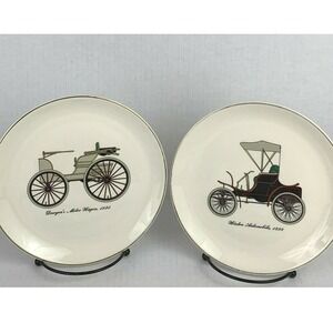 Collectible Decorative Plates Duryea's Motor Wagon & Winton Automobile. Set of 2